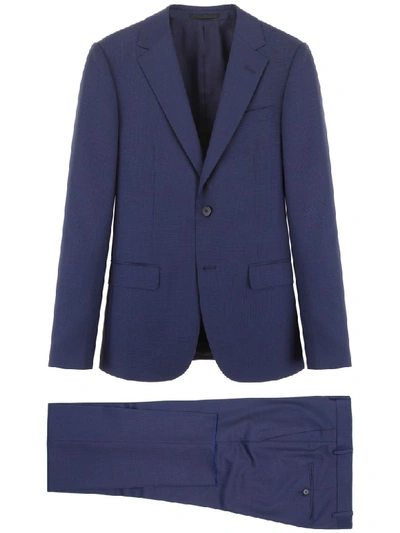 Shop Z Zegna Two-piece Tailoring Suit In Blu Navy Unito (blue)