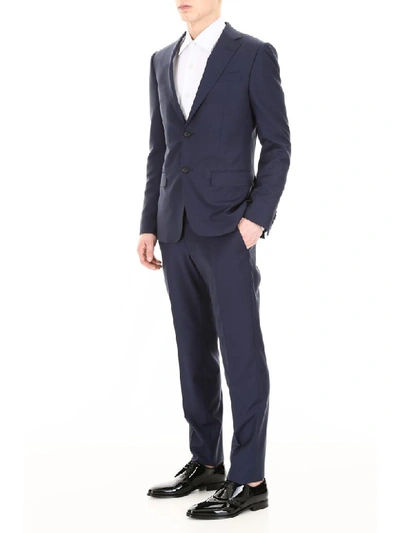 Shop Z Zegna Two-piece Tailoring Suit In Blu Navy Unito (blue)