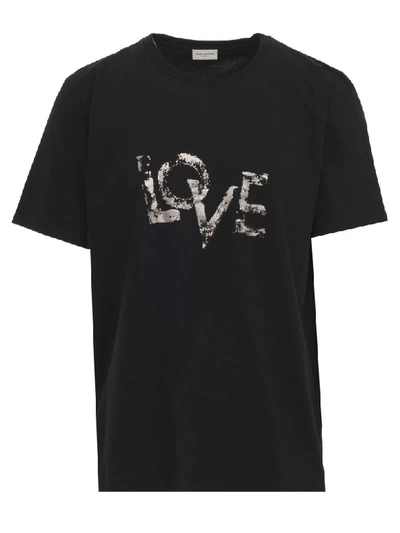 Shop Saint Laurent T-shirt  In Black