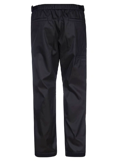 Shop Prada Wide Fit Ribbed Waist Trousers In Black