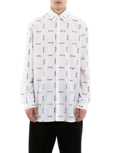 Shop Etudes Studio Logo Print Shirt In Monogram Etudes (white)