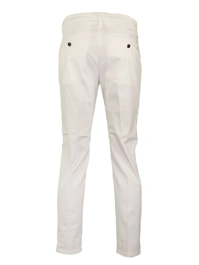 Shop Dondup Alfredo Cotton Trousers In White
