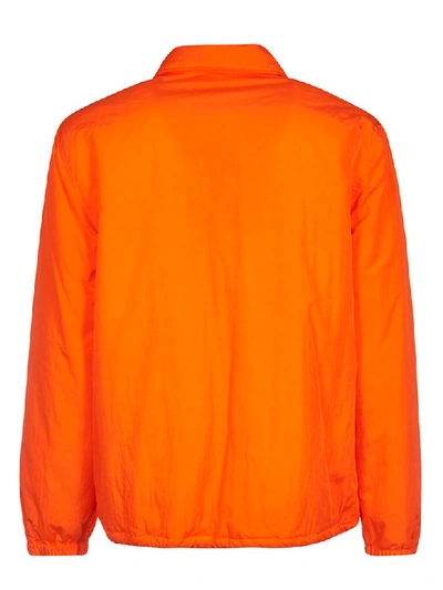 Msgm Overshirt Patch Jacket In Orange