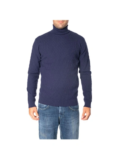 Shop Kangra Merino Wool Turtleneck Shirt In Open Blue