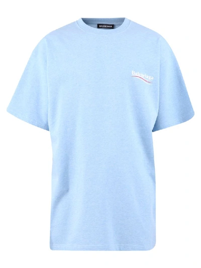 Shop Balenciaga Branded T-shirt In Blue