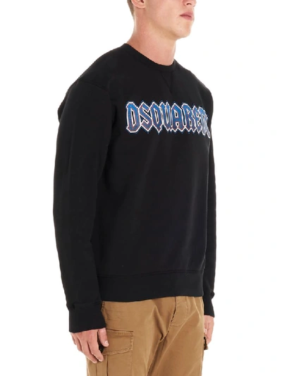 Shop Dsquared2 Logo Heavy Metal Sweatshirt In Black