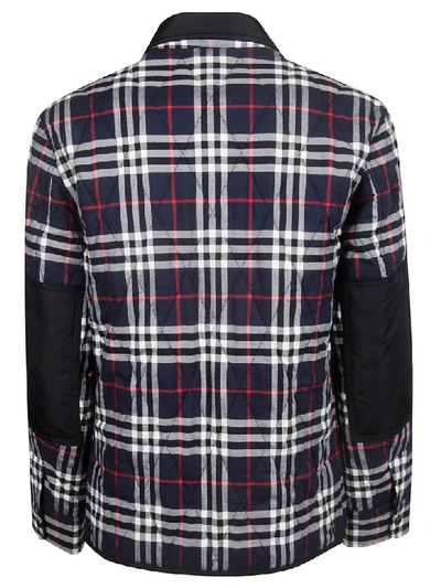 Shop Burberry Billington Check Jacket In Navy Check/black