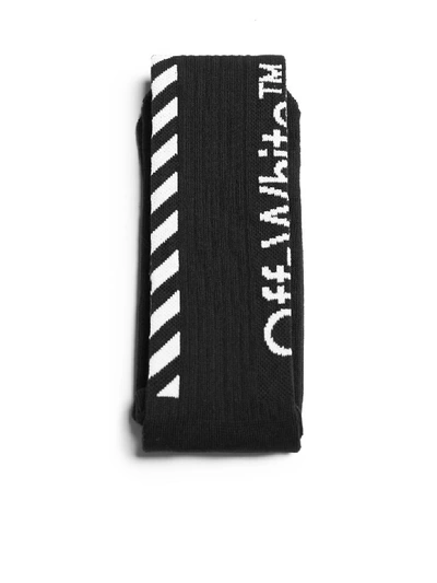 Off-white Black Arrow Mid Length Socks In Black White