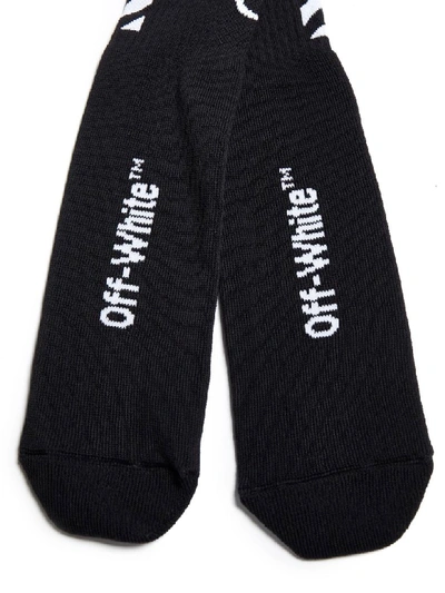Off-white Black Arrow Mid Length Socks In Black White