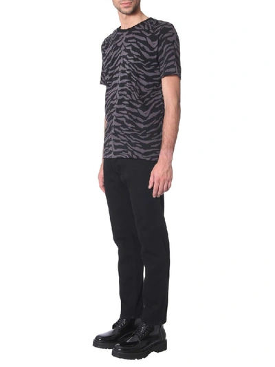 Shop Saint Laurent Zebra Printed T-shirt In Nero