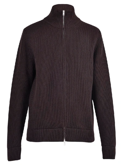 Shop Maison Margiela Zipped Cardigan In Brown