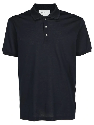 Shop Ferragamo Polo Shirt In Navy