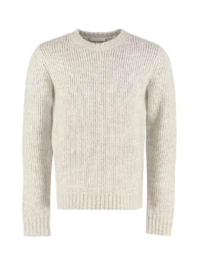 Shop Helmut Lang Wool-blend Crew-neck Sweater In Grey