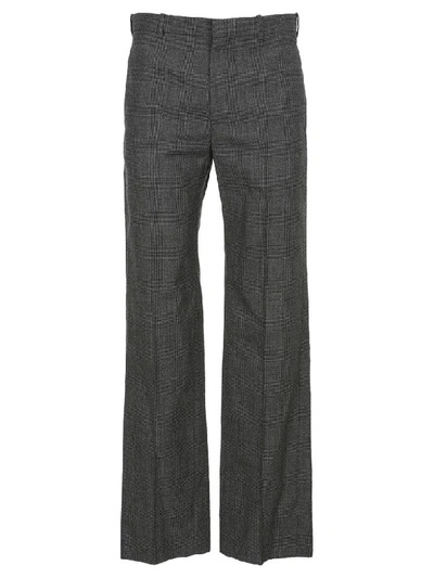 Shop Balenciaga Checked Straight Trousers In Grey Check