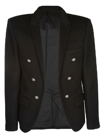 Shop Balmain Button-embellished Blazer In Black