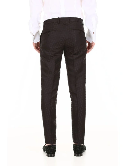 Shop Dolce & Gabbana Jacquard Trousers In Nero (black)