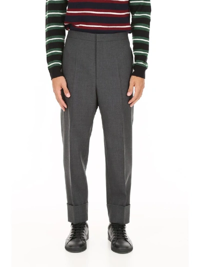 Shop Jil Sander Classic Trousers In Charcoal (grey)