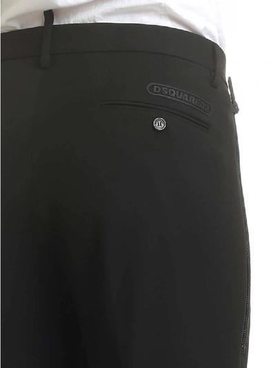 Shop Dsquared2 Black Trousers With Side Zip In Nero