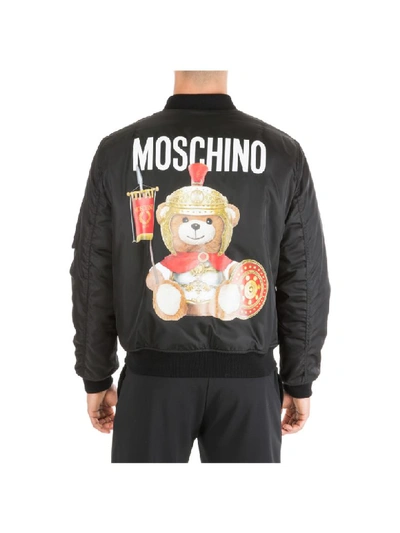 Shop Moschino Roman Teddy Bear Jacket In Nero