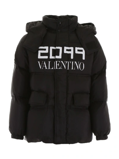 Shop Valentino 2099 Puffer Jacket In Nero Bianco (black)
