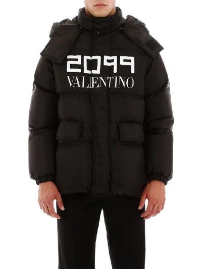 Shop Valentino 2099 Puffer Jacket In Nero Bianco (black)