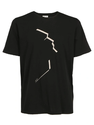 Shop Saint Laurent T-shirt In Noir Naturel