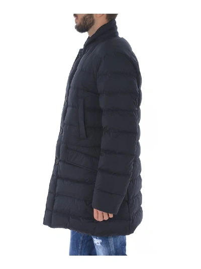 Shop Moncler Coat In Blu