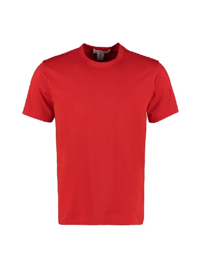 Shop Comme Des Garçons Shirt Stretch Cotton T-shirt In Red