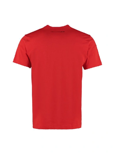 Shop Comme Des Garçons Shirt Stretch Cotton T-shirt In Red