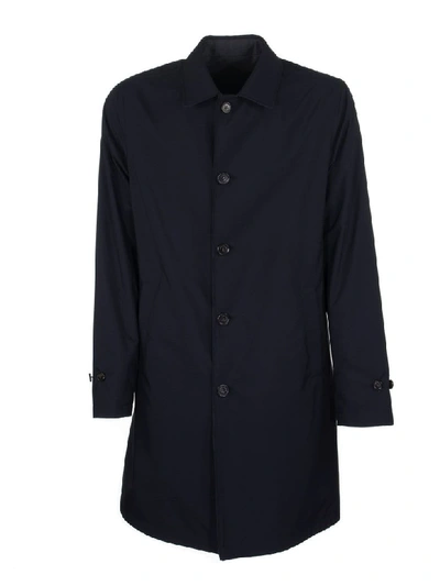 Shop Loro Piana Waterfall Long Raincoat Jacket Blue