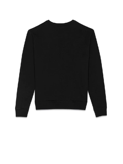 Shop Saint Laurent Palm Print Sweatshirt In Noir Argento