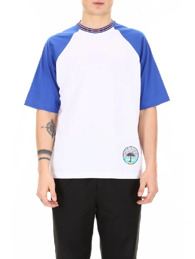 Shop Prada Cycle Logo T-shirt In Bianco Bluette (blue)