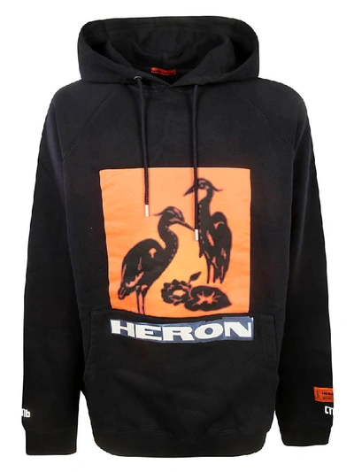 Shop Heron Preston Signature Bird Print Hoodie In Black