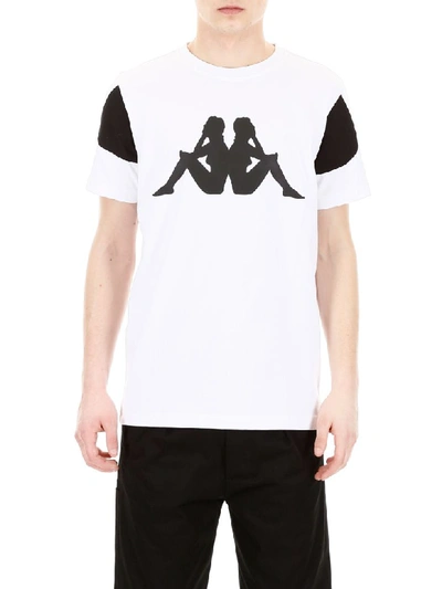 Shop Kappa Logo T-shirt In White Black (white)