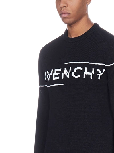 Shop Givenchy Logo Sweater In Black White