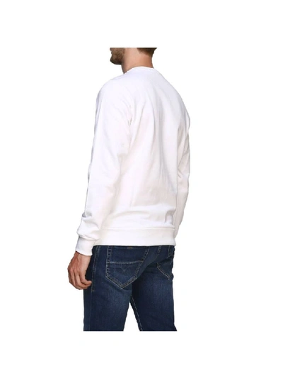 Shop Diesel Crew Neck Sweatshirt With Maxi Print Logo In White