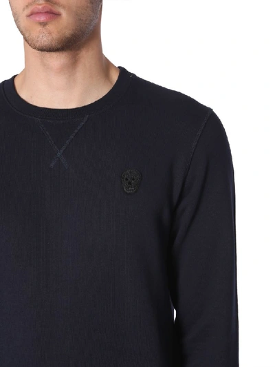 Shop Alexander Mcqueen Patch Skull Sweatshirt In Blu