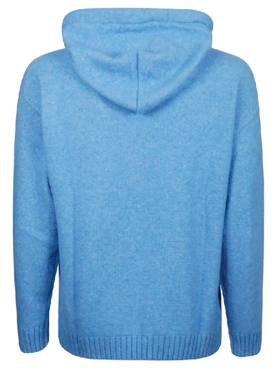 Shop Laneus Cashmere Hoodie In Sky Blue