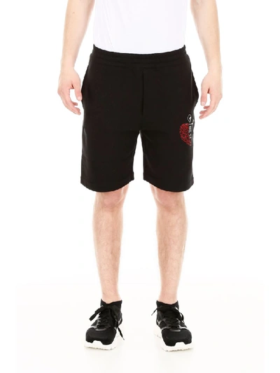 Shop Alexander Mcqueen Skeleton Shorts In Black Mix (black)