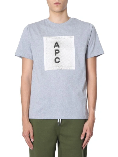 Shop A.p.c. T-shirt With Logo In Grigio