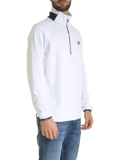 Shop Fila Cotton Sweatshirt In White