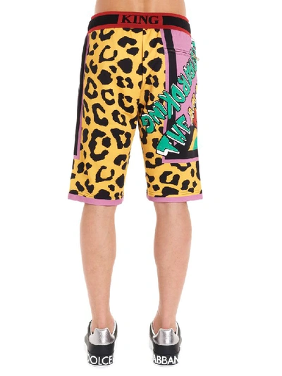 Shop Dolce & Gabbana Hero Leopardo Bermuda In Multicolor