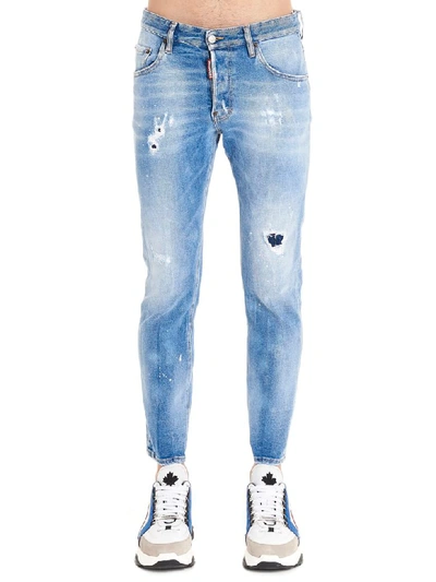 Shop Dsquared2 Skater Jeans In Blue