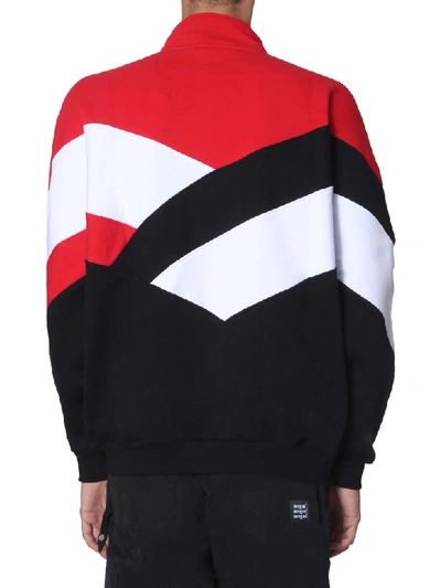 Shop Msgm Colorblock Sweatshirt In Nero