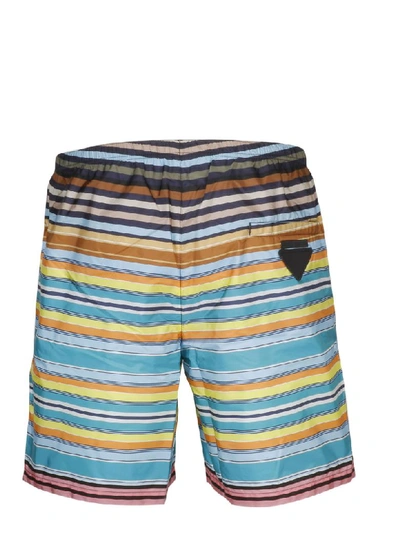 Shop Prada Striped Swim Shorts