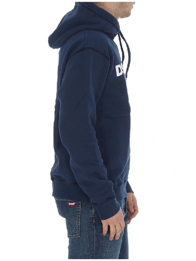 Shop Dsquared2 Logo Hoodie In Blue
