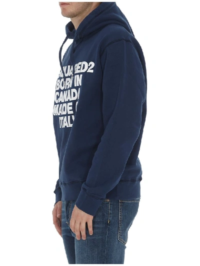 Shop Dsquared2 Logo Hoodie In Blue