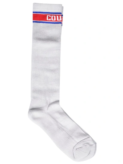 Shop Marcelo Burlon County Of Milan Ribbed Knit Socks In White