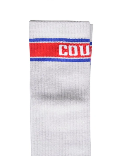 Shop Marcelo Burlon County Of Milan Ribbed Knit Socks In White