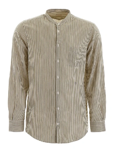 Shop Massimo Alba Striped Shirt In Lichene (white)